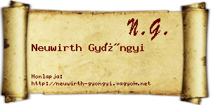 Neuwirth Gyöngyi névjegykártya